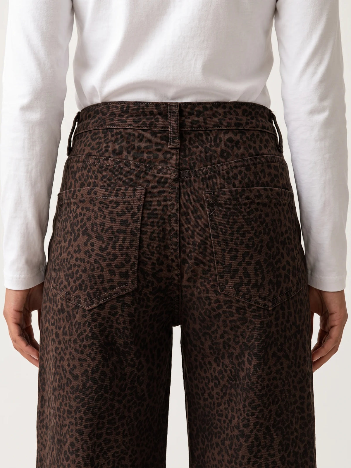 Jeans Wide Leg Estampado Animal Print